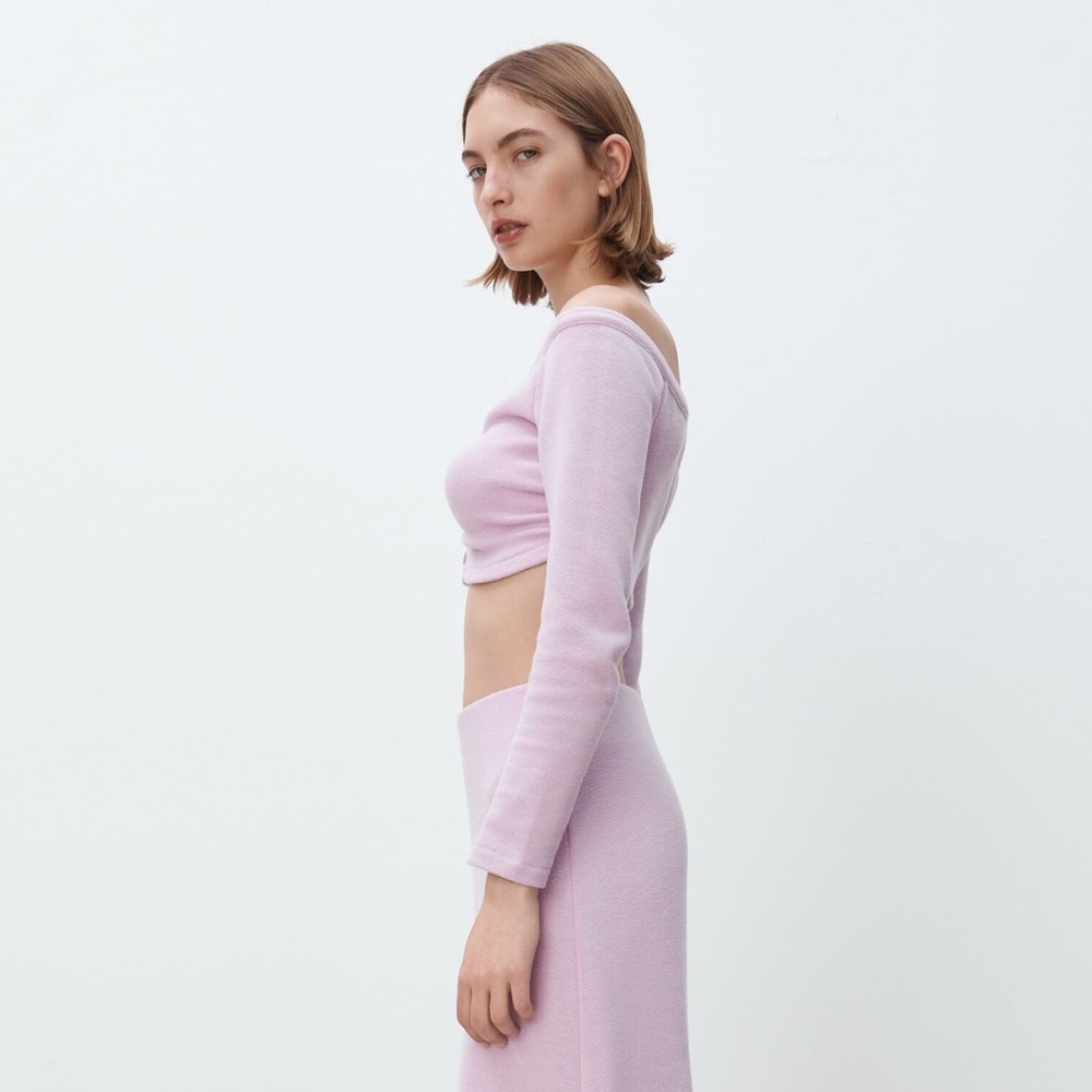 Zara Soft Cropped Ruched Cardigan - Picture 9 of 10